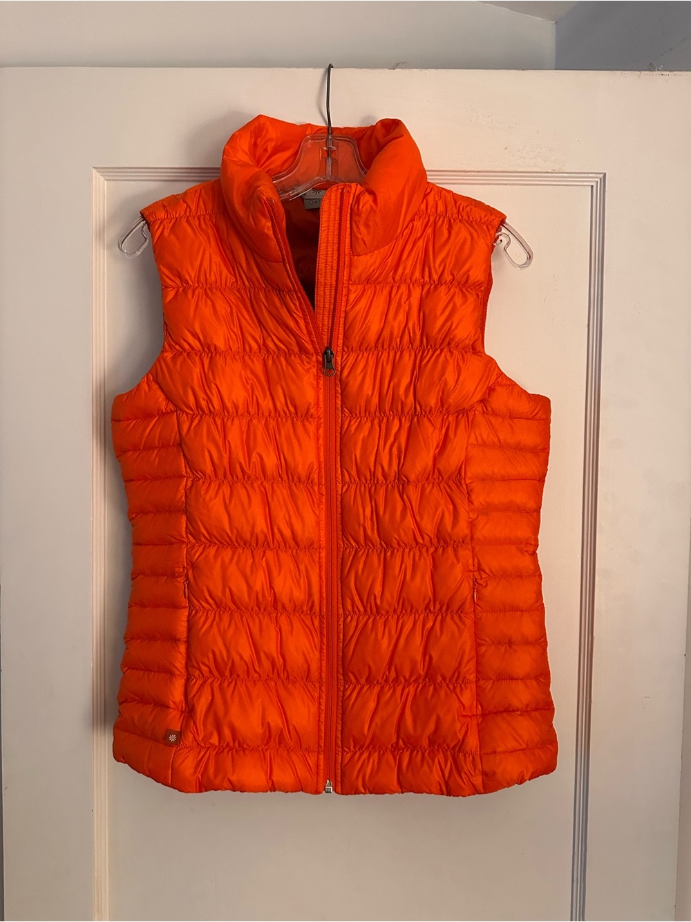 Athleta Orange Quilted Down-Style Vest
